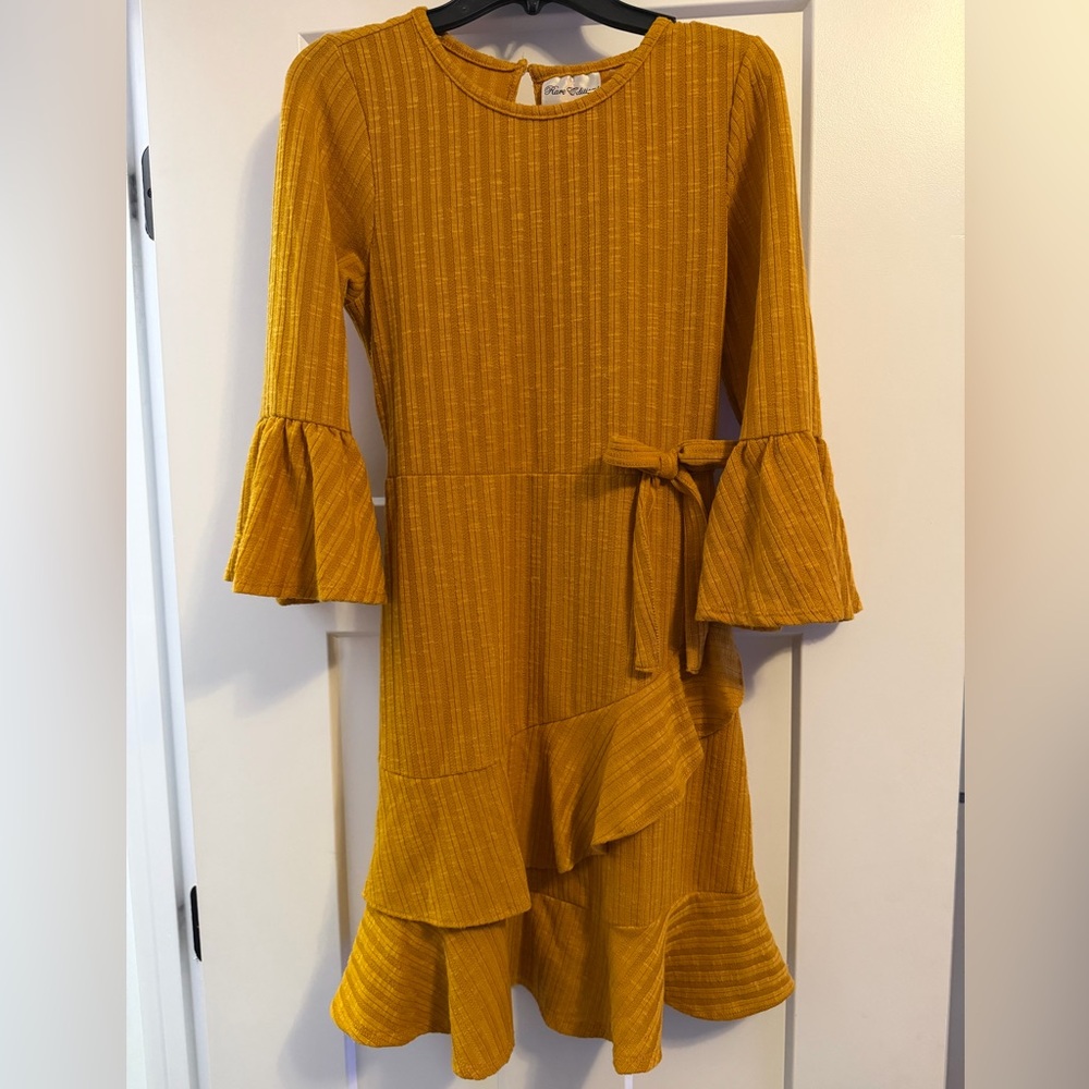 Charming Mustard Yellow Kids Dress